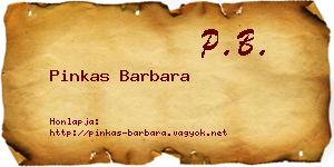 Pinkas Barbara névjegykártya